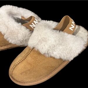 Toddler size 10 Cozy Tan Fur-Lined girl's Slippers